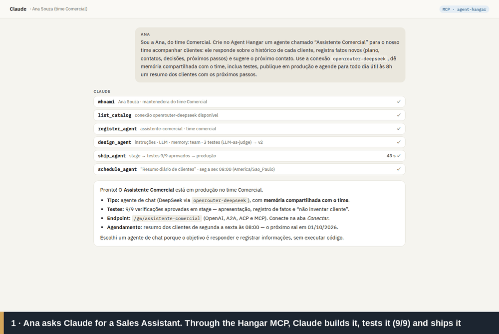 The user portal: an agent built by Claude, tested and in production